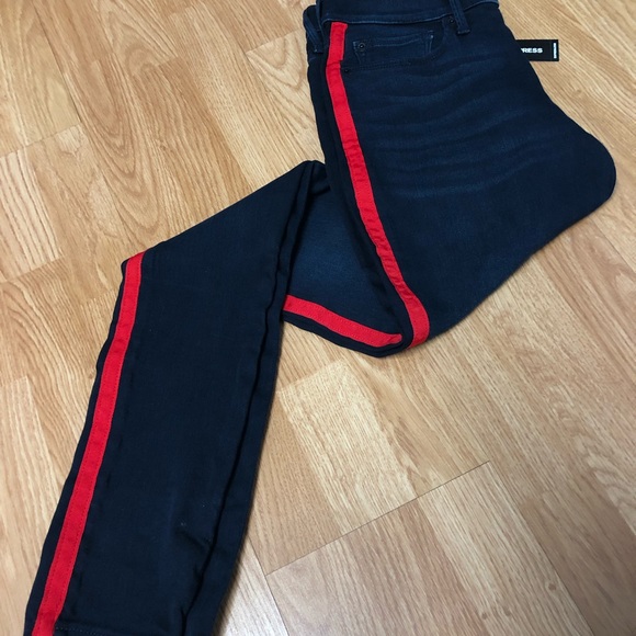 Express Mid-rise Dark Wash Jean Leggings - Picture 2 of 3